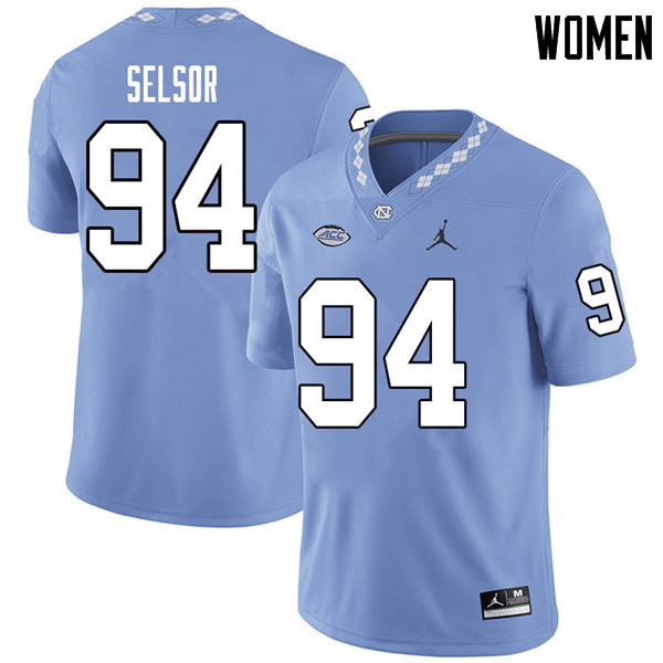 Jordan Brand Women #94 Michael Selsor North Carolina Tar Heels College Football Jerseys Sale-Carolin